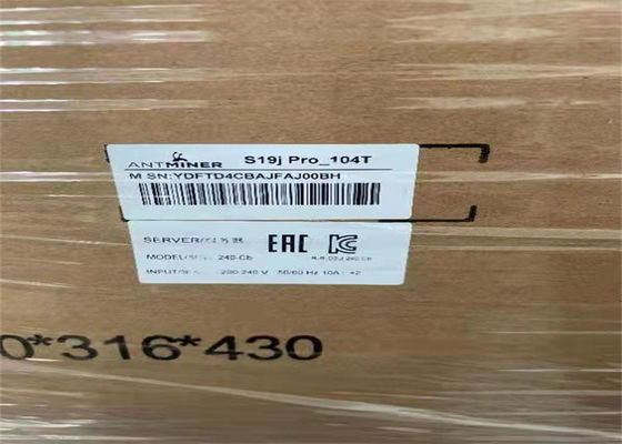 อีเธอร์เน็ต Asic Bitmain Antคนขุดแร่ S19 Pro 3250W BTC เครื่องขุดที่ใช้แล้ว